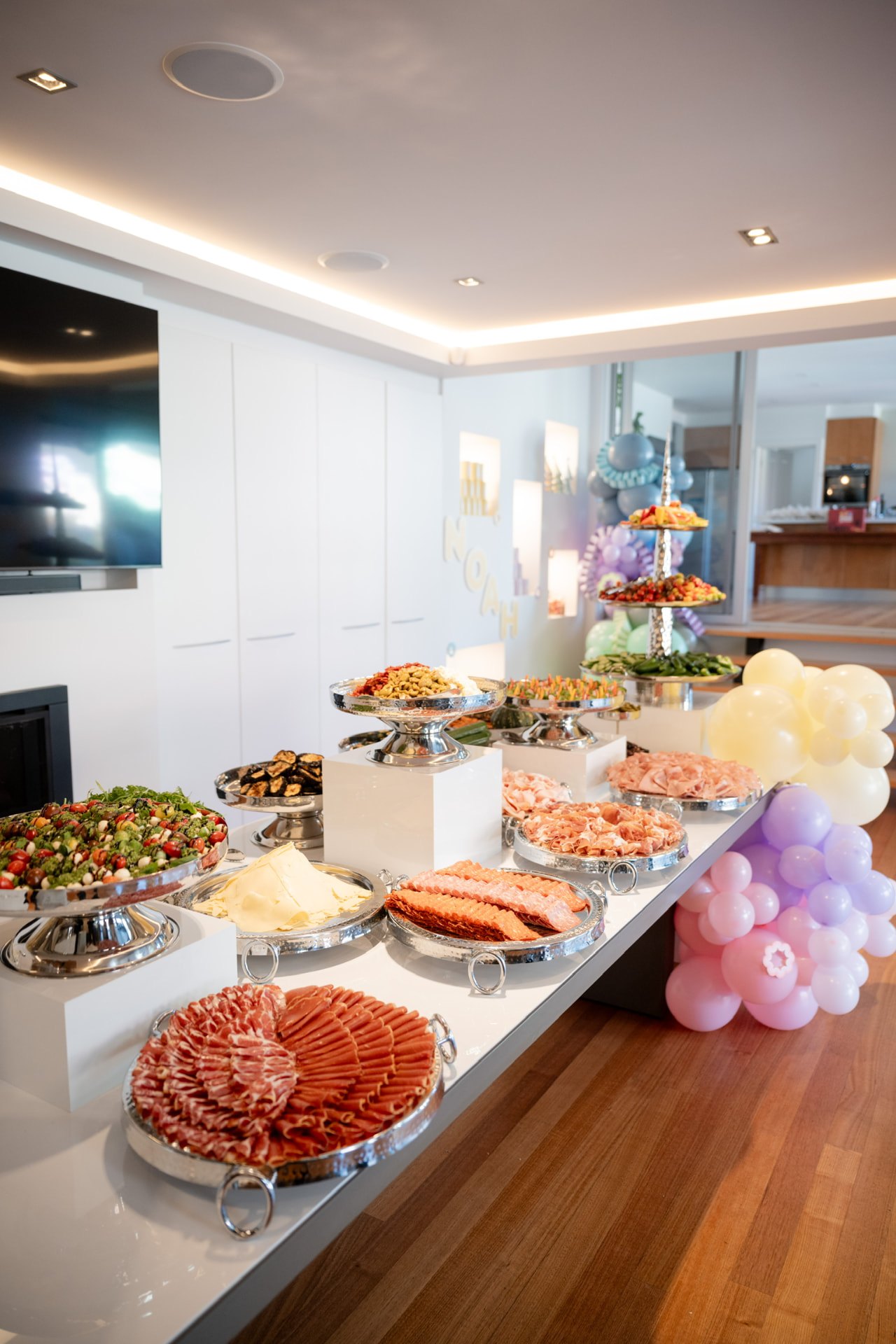 Full grazing spread styled for a private birthday event
